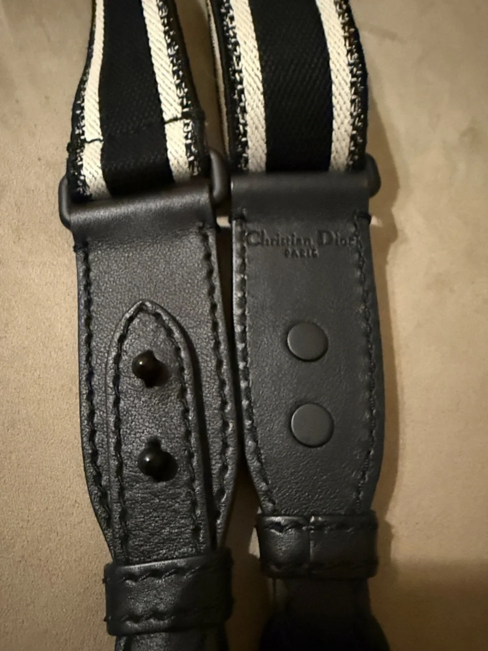 Authentic Dior canvas embroidered shoulder strap with black ultramatte hardware - Picture 11 of 13